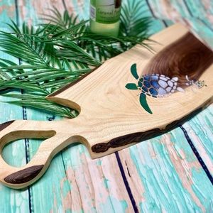 Handmade Extra Large Live Edge Sea Turtle Charcuterie Board